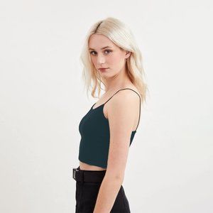 Pacsun Basics Teal / Turquoise Cropped Cami Blouse